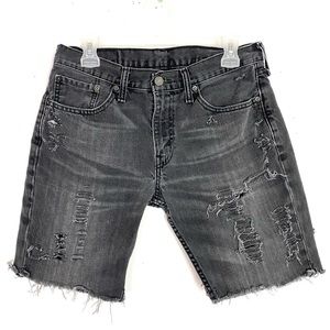Levi’s Denim Cut Off Jean Shorts Distressed Black